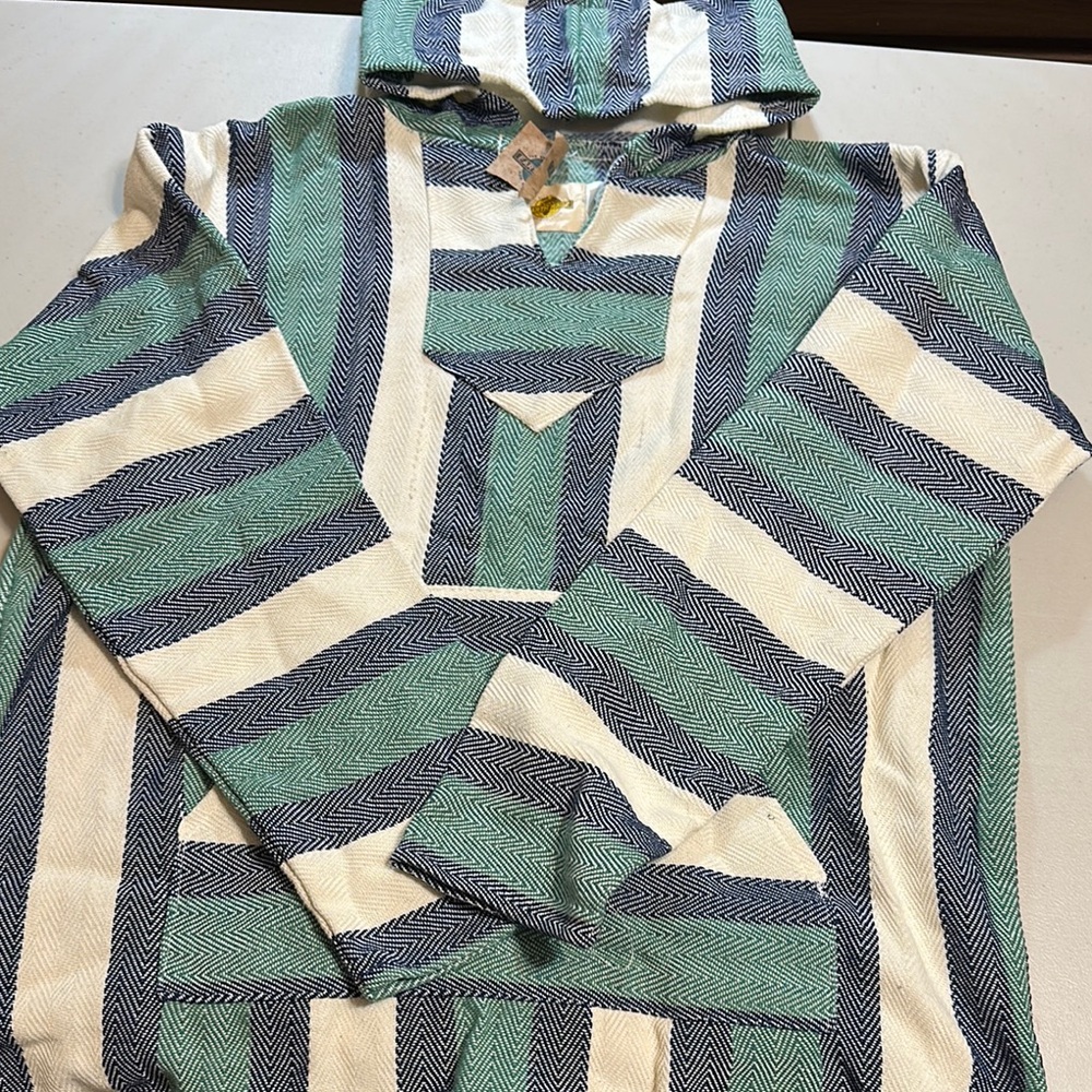 NWT Striped Hooded Earth Ragz Pullover Hoodie Sweater in size Large